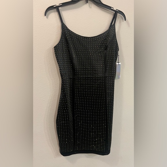 iris Dresses & Skirts - Iris Black Rhinestone Mini Dress | Sparkly Bodycon Party Dress | Juniors Large